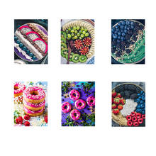 DIY Delicious Food Fruit Donuts Square Diamond Painting Colorful Handmade Cross Stitch Embroidery Mosaic Home Room Wall Decor 2024 - buy cheap