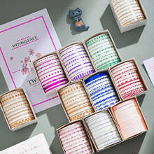Rollo de papel multicolor Washi Tape DIY para diario, etiquetas adhesivas decorativas para álbum de recortes, papel adhesivo de papelería japonesa, 7/10 Uds. 2024 - compra barato