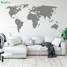 En diagonal de mundo adhesivo con diseño de mapa para pared de gran tamaño casa decoración sala de oficina autoadhesivas murales de Arte de vinilo YT3175 2024 - compra barato