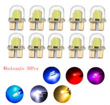 Wholesale 50Pcs/lot LED T10 194 168 W5W COB 8SMD CANBUS Silica Bright White License Light Bulbs 2024 - buy cheap