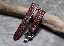 Hand-made thin Alligator Watchband 16mm 18mm 19mm 20mm 21mm 22mm Quality Genuine Crocodile Leather Watch Strap butterfly buckles 2024 - buy cheap