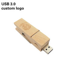 Unidad flash USB 3,0, pendrive de madera con logotipo del cliente, 4GB, 8GB, 16GB, 32GB, 64GB, modelo de pinza de ropa (más de 10 piezas, logotipo gratis) 2024 - compra barato
