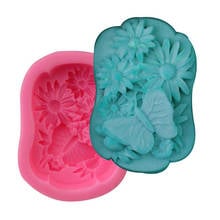 3D цветок мыло в форме бабочки формы смолы глины силиконовые формы DIY мыло ручной работы плесень силикагель Форма для изготовления мыла вручную делая плесень 2024 - купить недорого