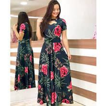 Flower Print spring  summer Dress Woman  Bohemia short Sleeve  Dresses For Women Elegant Plus Size Maxi Vestidos  Long Dress 2024 - buy cheap