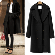 Winter Wool Coat and Jacket Women Korean Long Jacket Warm Elegant Black Wool Coat Vintage Cape Female Trench Coat Windbreaker 2024 - buy cheap