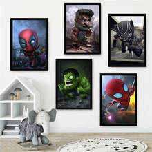 Картина на холсте Marvel Мстители Железный человек супергерой аниме плакаты принты милое искусство настенный принт детские подарки для детской комнаты домашний декор 2024 - купить недорого