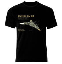 Russian Air Force Sukhoi Su-35 Flanker-E Fighter Blueprint T-Shirt. Summer Cotton Short Sleeve O-Neck Mens T Shirt New S-3XL 2024 - buy cheap