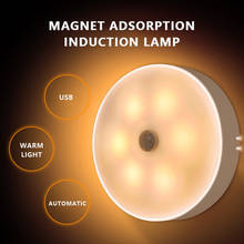 Lâmpada de led com sensor de movimento, luz noturna inteligente por indução de corpo humano quente recarregável por usb, poupa energia, quarto, escadas para casa 2024 - compre barato