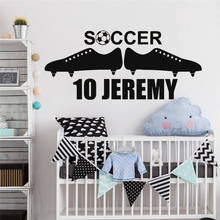 Decalque de parede personalizado com nome, decalque para decoração de quartos infantis, para jogadores, futebol hq426 2024 - compre barato