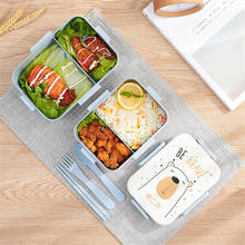 Microwave Lunch Box Wheat Straw Food Storage Container Kids School Office Portable Bento Box 2024 - buy cheap