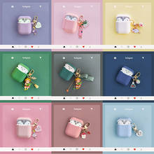 Coreia bonitinha decoração com pingente de desenhos animados para meninas apple airpods caixa de silicone para fone de ouvido bluetooth caixa de carregador airpods 2024 - compre barato