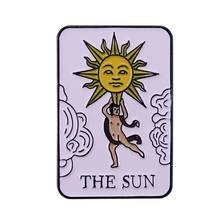 Эмалированная заколка с изображением загара Таро значок для гадания карточка с изображением солнца удачи ювелирные изделия наряд рюкзаки аксессуары 2024 - купить недорого