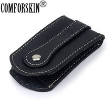 Cartera de cuero de vaca para hombre, cartera para llaves de alta calidad, 100% auténtica, Unisex, novedad 2024 - compra barato