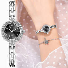 Роскошный алмаз для женщин модные 2021 браслет часы цифровые дизайн Элегантные серебристые женские кварцевые наручные часы из розового золота часы 2024 - купить недорого