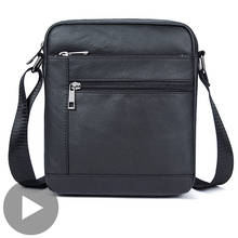 Business Genuine Leather Crossbody Men Shoulder Bag Messenger Handbag Cross Body Work Male For Small Bolsas Side Hit Black 2020 2024 - buy cheap