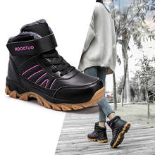 2019 botas de neve de inverno botas de tornozelo feminino quente tênis sapatos de couro rendas botas de neve casuais senhoras caminhadas botas 8025 2024 - compre barato