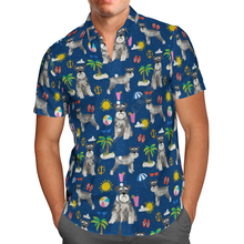 Camisa havaiana praia verão engraçado schnauzer 3d impresso camisa masculina harajuku t hip hop camisas casuais 08 2024 - compre barato