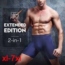 Grande tamanho masculino boxer longo boxer underwear masculino erkek natural sexy boxer shorts top marca cueca macia xl-7xl 2024 - compre barato