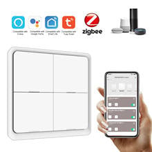 Tuya ZigBee Wireless Smarts Scene Switch 4 Road Slab Scene Keys Switch Tuya Smarts Home Assistant 4 Gang Scenario Switch 2024 - buy cheap