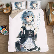 Juego de cama de Anime Re: La vida en un mundo diferente desde cero, edredón Rem, ropa de cama, 03 2024 - compra barato