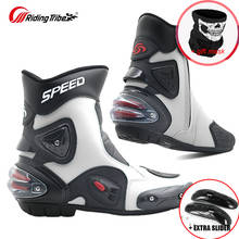 Men Motorcycle Protective Gear Boots Woman Femal Speed Microfiber Leather Motocross boots Riding Sports Road MIddle Motorboats 2024 - buy cheap