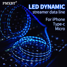 Iluminação led brilho cabo de carga micro usb tipo c rápido carregamento fio cabo de telefone para iphone xr samsung 8 xiaomi sincronização de dados cabo 2024 - compre barato