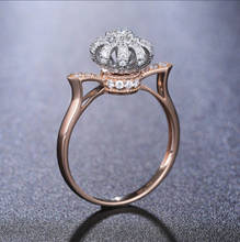 Exquisita corona de oro rosa de dos tonos, anillo de boda, joyería de compromiso nupcial, regalo de aniversario del Día de San Valentín 2024 - compra barato