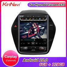 Вертикальный экран KiriNavi Tesla Android 10 автомобильное радио для Hyundai Tucson ix35 Автомобильный мультимедийный плеер GPS навигация 4G 2009 - 2014 2024 - купить недорого