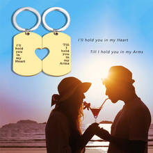 2 Pieces Couples Dogtag Keychain Heart Puzzle Shape Stainless Steel Set Jewelry Friendship Gifts 2024 - buy cheap