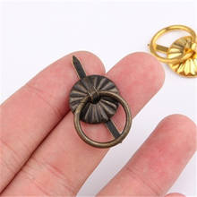 10pcs Vintage Bronze Iron Handle Jewelry Wine Gift Box Handle Pull Wooden Case Knob Round Ring Drawer Kitchen Small Pulls Silver 2024 - buy cheap