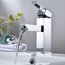 Recém Bacia Banheiro Sink Faucet Cachoeira Chrome Polonês Único Punho Único Furo Mixer Tap Deck Montado Latão Bacia Tap 2024 - compre barato