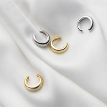 MloveAcc Circle Clip On Earrings Women Minimalist Fine Jewelry 925 Sterling Silver Ear Clip Earrings for Women Korean 2024 - buy cheap