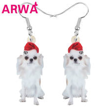 ARWA Acrylic Christmas Hat Chihuahua Dog Earrings Drop Dangle Animal Jewelry Festival Decoration For Women Girl Teen kids Gift 2024 - buy cheap