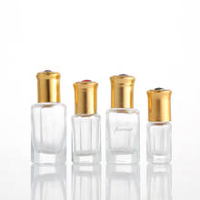Botella de perfume octogonal con tapa de diamante, frasco de vidrio con tapa de diamante, 6ml, Popular 2024 - compra barato