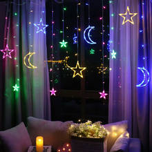 Twinkling Star Moon Fairy LED String Lights Christmas Window Bedroom Wedding Party Curtain String Lamp Garden Outdoor Decor 2024 - buy cheap