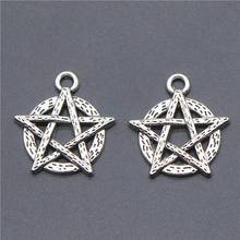 10pcs Pentagram Tibetan Silver Color Charms Jewelry Making Accessories Star Charms Pentagram Pendant 18x19mm 2024 - buy cheap