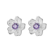 SMJEL-pendientes con diamantes de imitación de cristal y flores para mujer, aretes elegantes, regalo de Navidad 2024 - compra barato