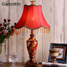 European Vintage Red Table Lamps Led Wedding Stand Desk Light for Bedroom Bedside Lamp Home Decor Lighting Fixtures Luminaire 2024 - buy cheap