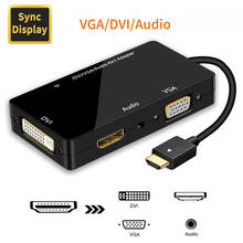 Audio Converter Gold-plated Jack 4K HDMI-compatible Splitter to DVI VGA for Laptop Computer HDTV PS3 Multiport 4-in-1 Adapter 2024 - buy cheap