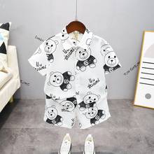 2-7Y Kids Baby Boy Clothes Set Summer Cartoon Bear Print Sets 2Pcs Short Sleeve Shirt Top+Shorts Child Beach Clothing Outfit 2024 - buy cheap