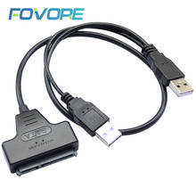 USB 2,0 до 2,5 дюймов HDD 7 + 15pin SATA жесткий диск кабель адаптер для SATA SSD и HDD 2024 - купить недорого
