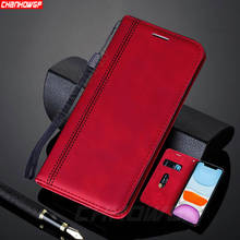 Прочный Магнитный кожаный чехол для iPhone 11 Pro XS Max XR X 7 8 6 6s Plus SE 2020, кошелек с откидной крышкой и держателем для карт, чехол для телефона 2024 - купить недорого