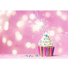 Flare Bokeh Cupcake Fireworks Pink Photography Backdrop Custom Background for Children Baby Birthday Party Photoshoot Fond Photo 2024 - buy cheap