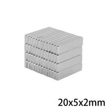 Imanes magnéticos superfuertes de 20mm x 5x2mm, imanes rectangulares de neodimio permanente, 20x5x2mm, 20x5x2mm, 300 unidades 2024 - compra barato