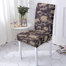 Skull Chair Cover Seat Cover Skeleton Pattern Dining Chair Covers Seat Case For Restaurant Hotel Party Banque 1/2/4/6PCS 2024 - buy cheap