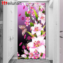 Flores de lírio rosa grandes 5d pintura de diamante bricolagem completo quadrado redondo bordado de diamante decoração para casa as0649 2024 - compre barato