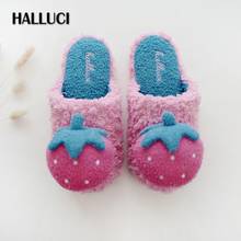 New Japanese sweet strawberry home shoes women cozy home slippers non-slip cute comfortable indoor slides woman cotton shoes 2024 - buy cheap