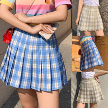 Plaid Summer Women Skirt 2021 High Waist Stitching Student Pleated Skirts Women Cute Sweet Girls Dance Mini Skirt юбка Oversize 2024 - buy cheap