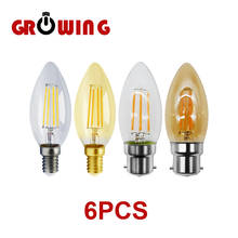 6pcs/lot Filament Bulb C35 4w Retro Edison Bulb E14 B22 Bombillas 220v-240v Vintage Lamp 2700k 4000k Home Decoration 2024 - buy cheap