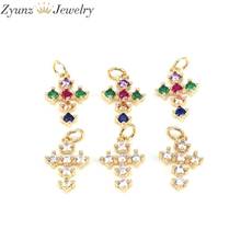 10PCS, Jewelry Making Tiny Colorful Crystal Cross Charms Pendant For Women Fashion Necklace Supplies Jewelry Accessories 2024 - buy cheap